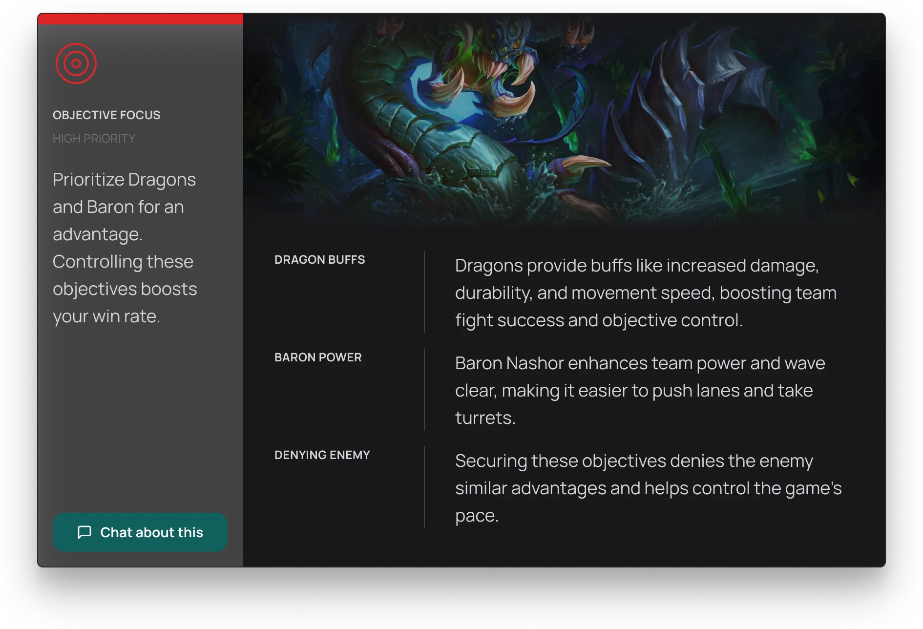 Expanded insight modal showing detailed coaching advice